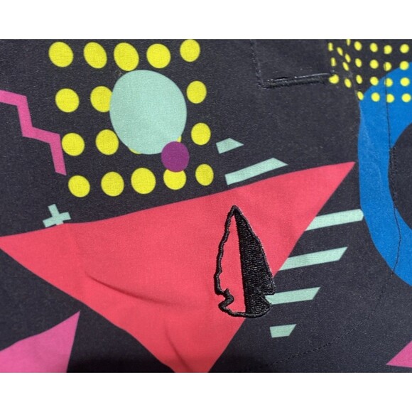Womens Tachuntfish Shorts Size Medium Geometric Print Retro Athletic Performance - Picture 4 of 8